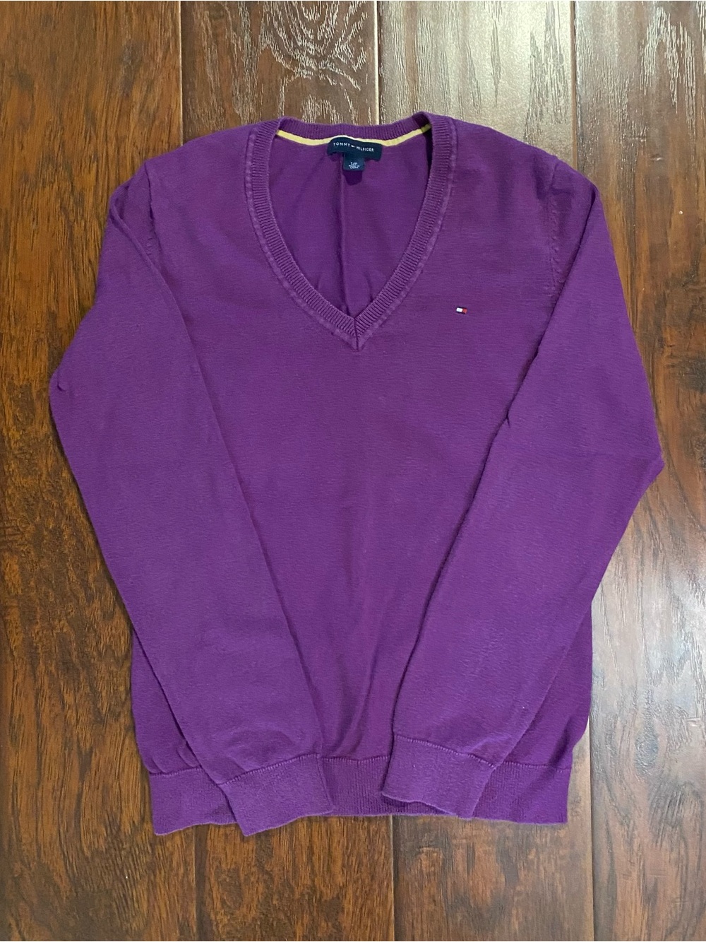 Tommy Hilfiger Purple V-Neck Sweater - women’s small